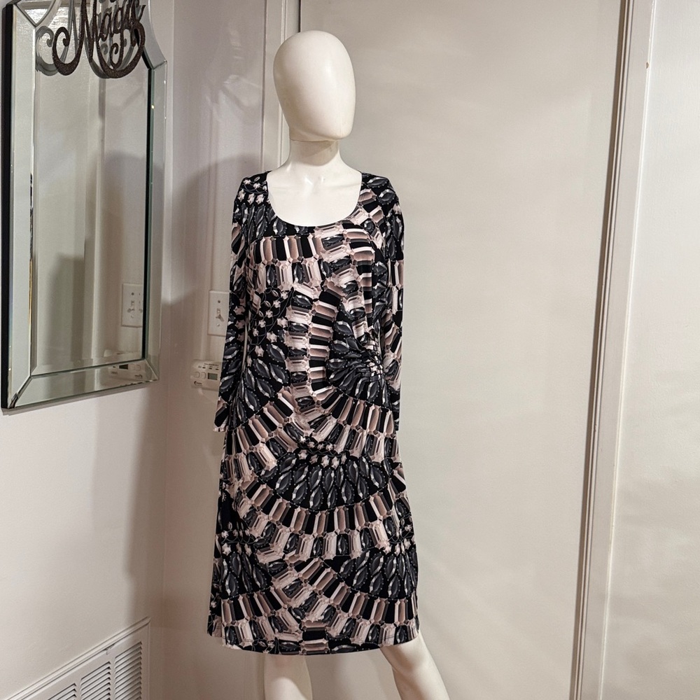 Glamour Black and Pink Long Sleeve DressSz12 NWTS